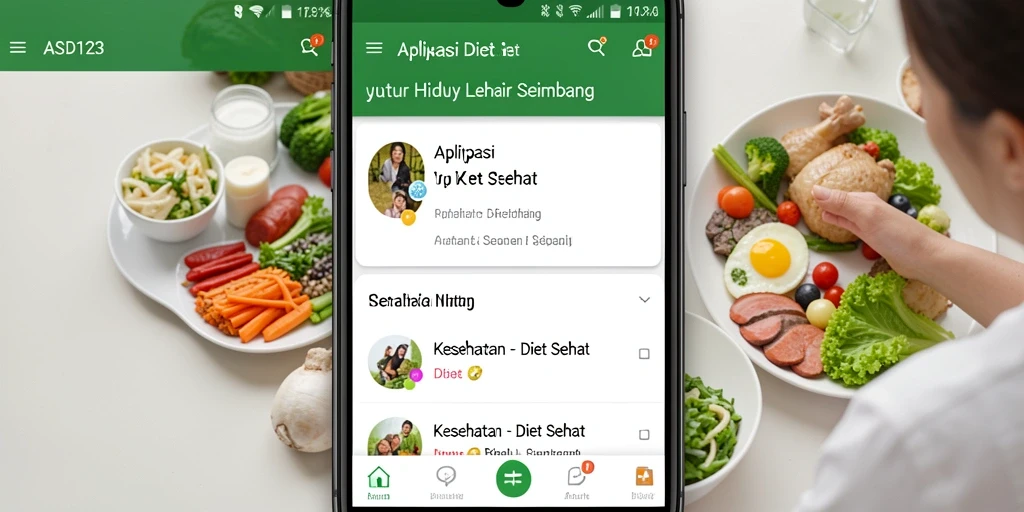 Tampilan antarmuka ASD123 dengan fitur Diet Sehat yang menarik.