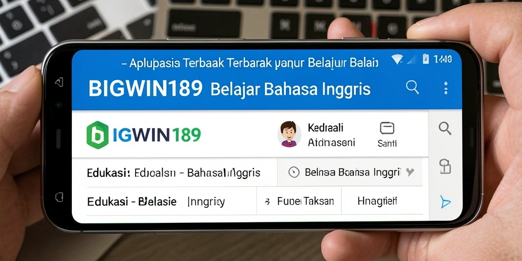 Antarmuka aplikasi BIGWIN189 untuk belajar bahasa Inggris.