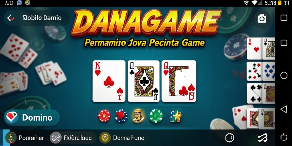 Screenshot utama DANAGAME dengan tampilan antarmuka permainan Domino.