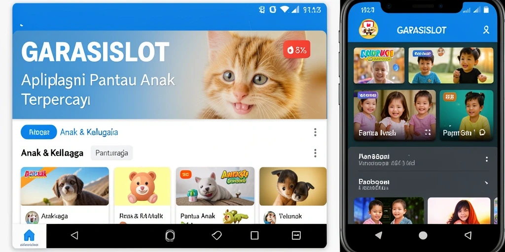 Antarmuka utama GARASISLOT dengan fitur Pantau Anak yang mudah digunakan.