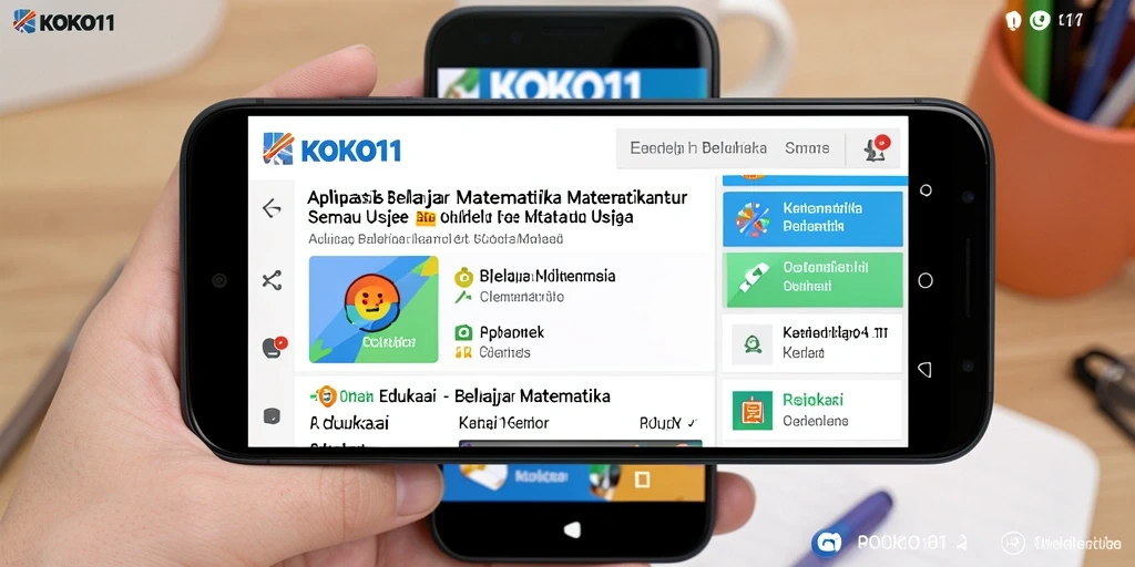 Antarmuka KOKO11 yang ramah pengguna untuk belajar matematika.