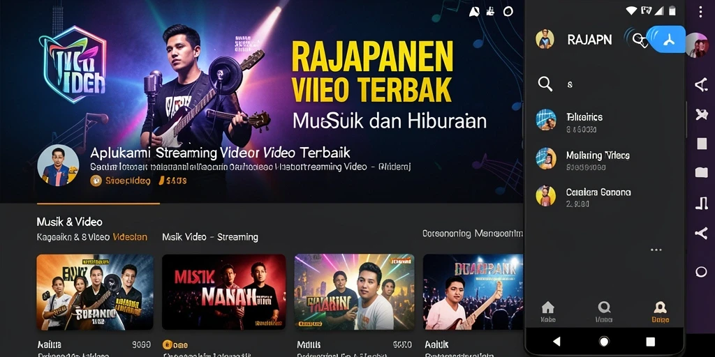 Tampilan antarmuka RAJAPANEN yang sederhana dan menarik untuk Streaming Video.