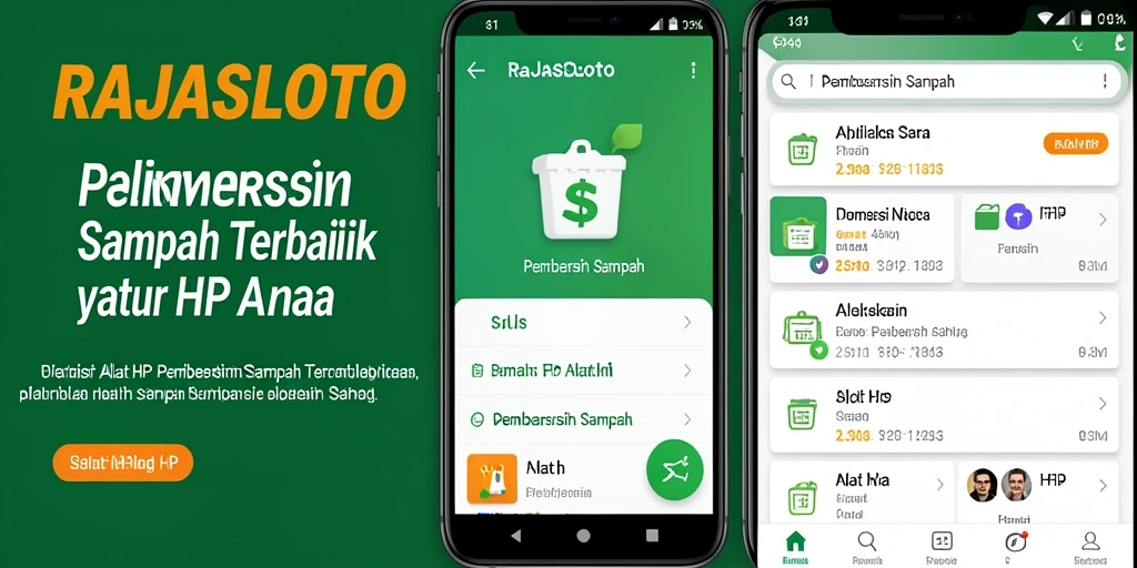Screenshot utama RAJASLOTO menampilkan antarmuka pembersihan sampah yang sederhana.