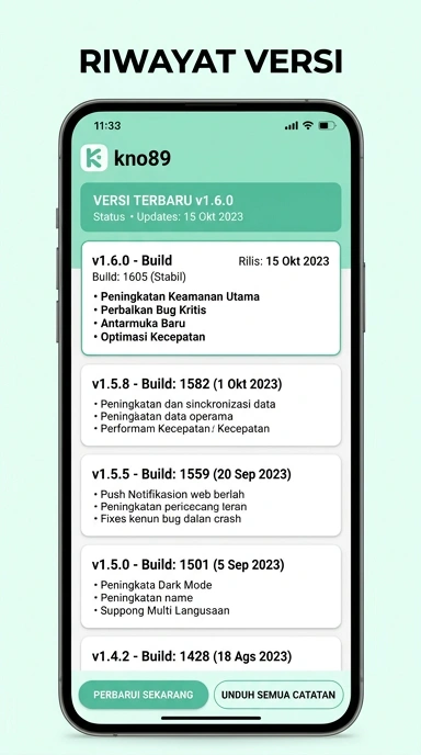 Riwayat Versi kno89 untuk Pengguna Android Indonesia